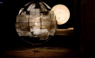 illuminated sphere by large round light