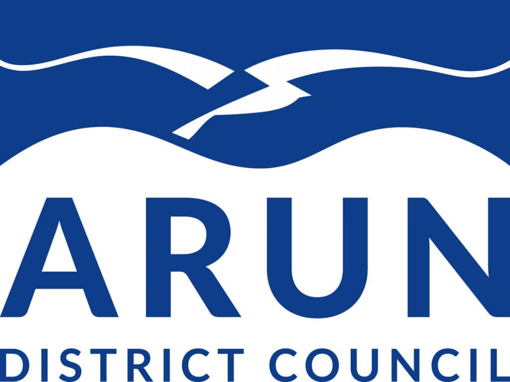 Arun District Council logo featuring a seagull and wave graphic
